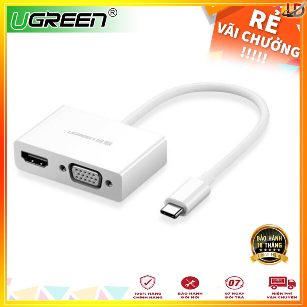 Cáp USB type C to HDMI/VGA fullHD 3D 4Kx2K Ugreen 30843 chính hãng