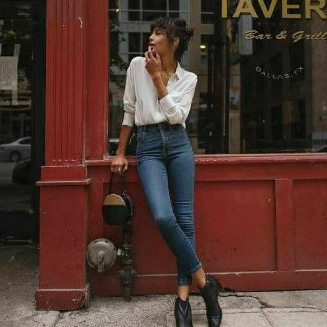 Áo sơ mi nữ voan trắng Be cool xuất xịn