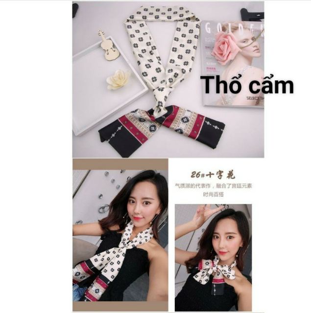 Khăn lụa 2 lớp sang chảnh (18x145cm)