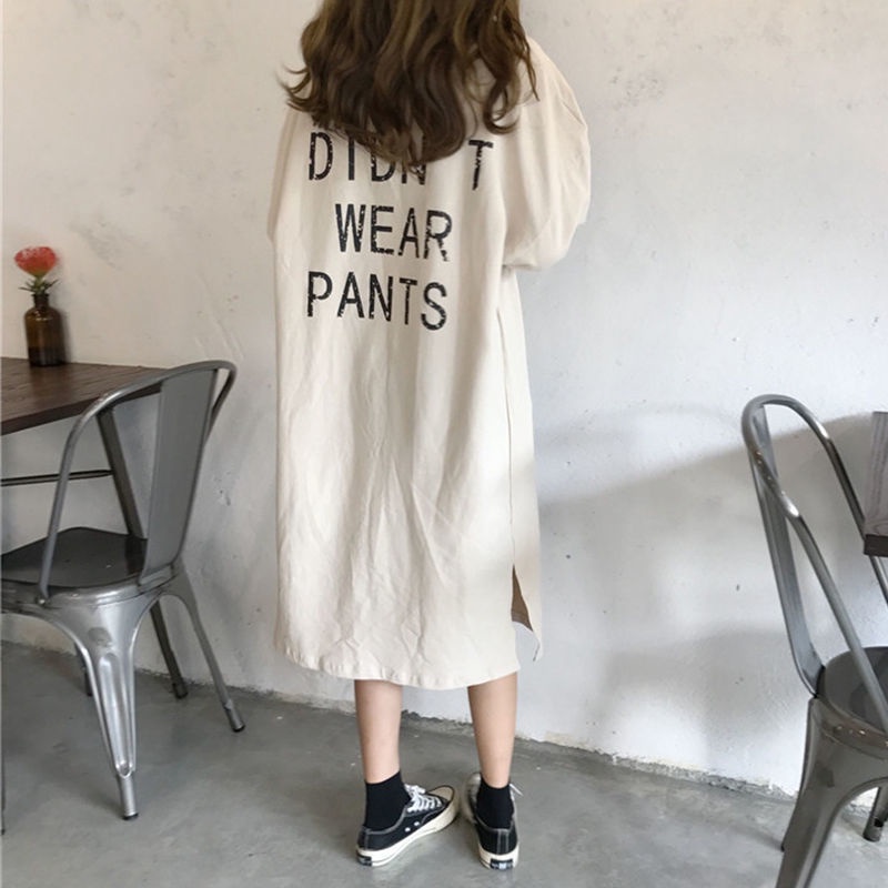 Đầm Nữ Dài Tay Cổ Tròn Form Rộng Thời Trang Hàn