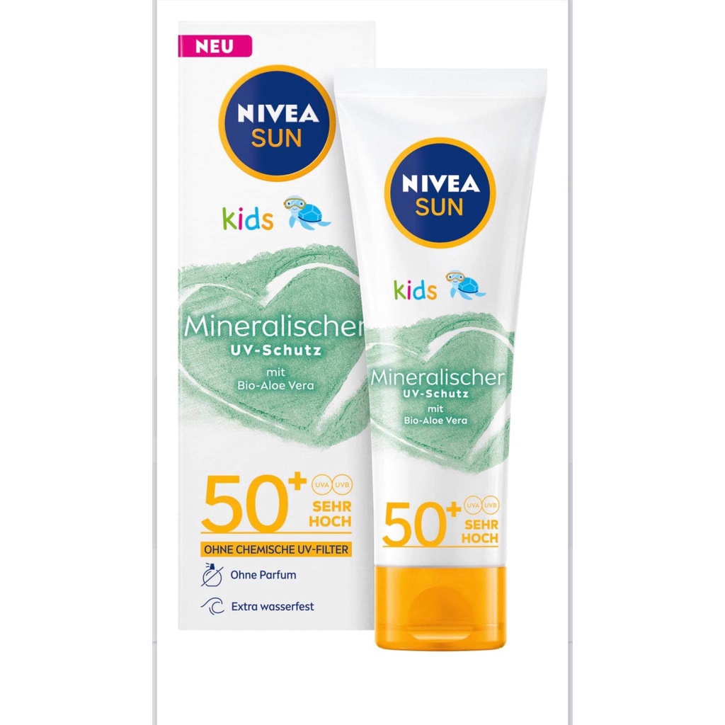 Kem chống nắng Nivea Kids dành cho trẻ em (dùng cho mặt) 50ml hàng Đức đủ Bill