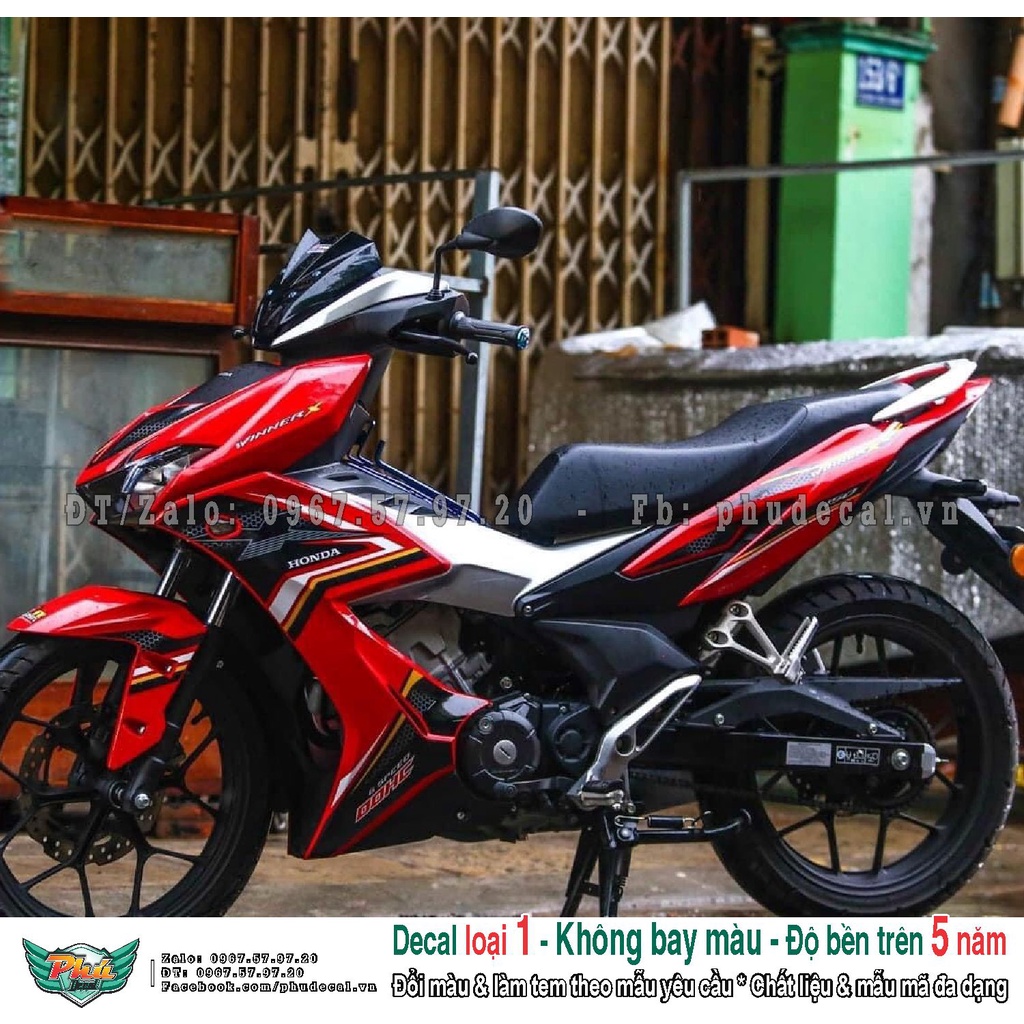 Tem rời xe Winner X đỏ đen 2021 (A)