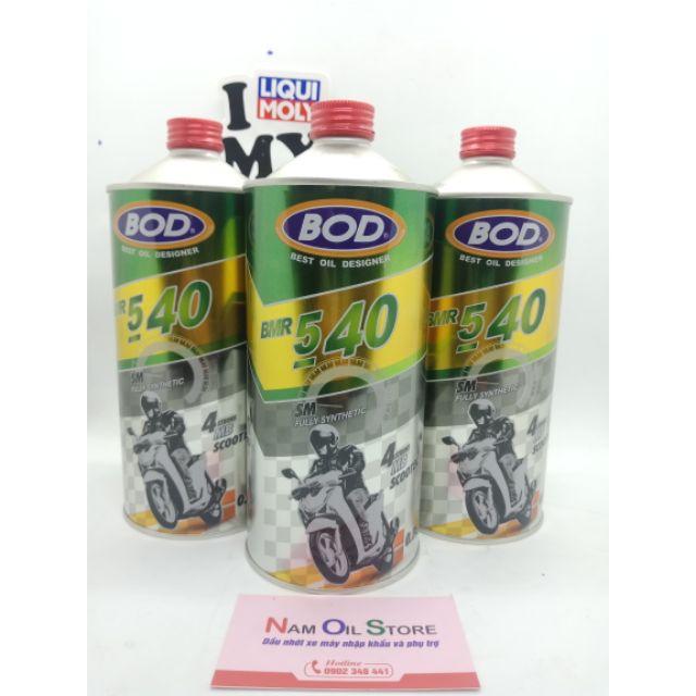 Nhớt BOD 5w-40 scooter cao cấp cho xe tay ga êm ái.