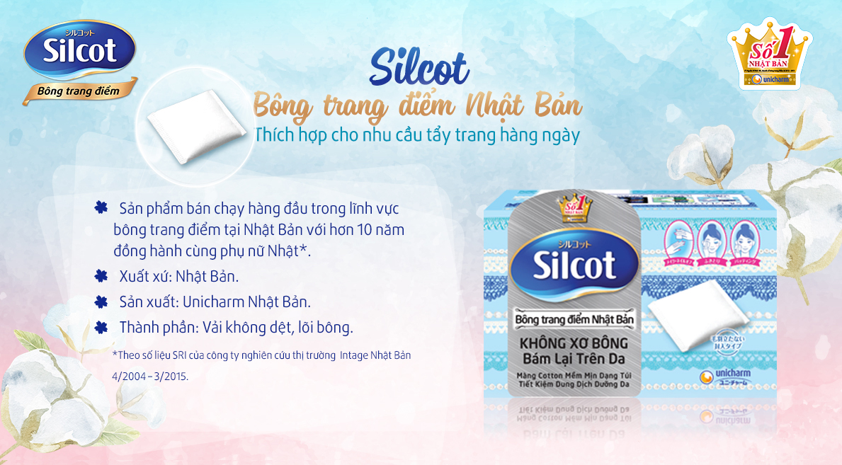 Combo 6 hộp bông tẩy trang cao cấp Silcot Xanh dương 82 miếng/hộpX6