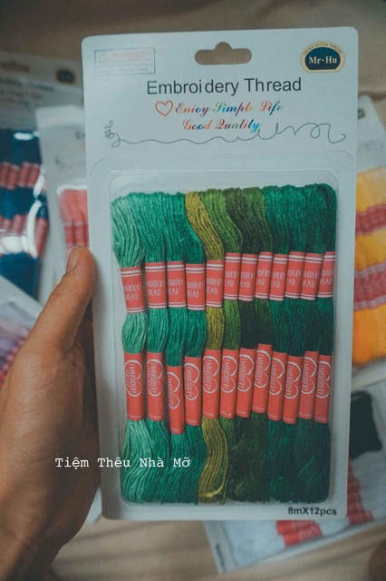 Set chỉ cotton loang màu