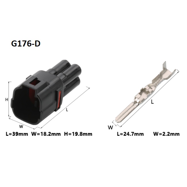 G176-Giắc cắm khai thác đèn chạy ban ngày 4 LỖ màu đen