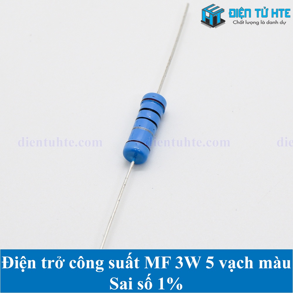Gói 5 con Điện trở MF 1% 3W 5 vạch màu - giá trị 1R - 470R