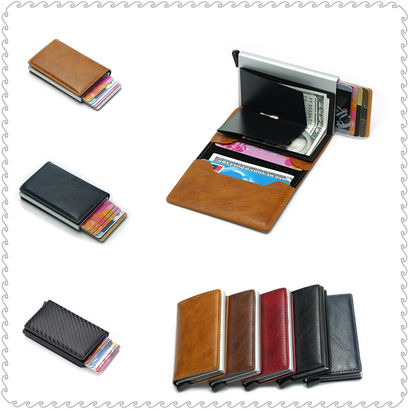 Anti RFID Card Wallet For Men ID Credit Card Holder Minimalist Slim Wallet Short Smart Money Clip