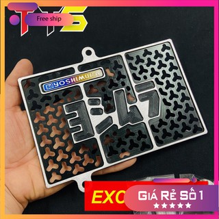 [GIÁ SĨ] CHE KÉT NƯỚC XE EXCITER 135  NHÔM CNC 3D TÔNG MÀU 2 LINE ĐEN BẠC ( TEM TITAN YOSHIMURA )
