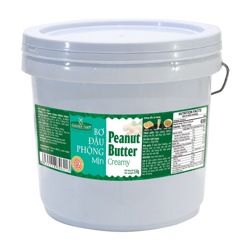 BƠ ĐẬU PHỘNG HẠT/MỊN GOLDEN FARM 5KG/20KG