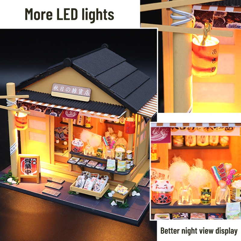 Mô Hình Ngôi Nhà Búp Bê Thủ Công Mini Có Đèn LED
