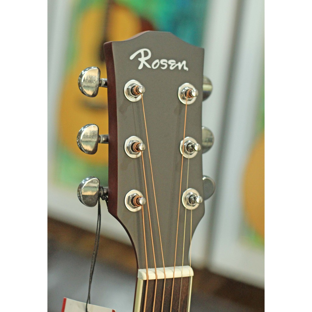 Đàn Guitar Acoustic Rosen G11 Vàng Gỗ +Tặng kèm khóa học của Guitarist Hiển râu và đầy đủ phụ kiện