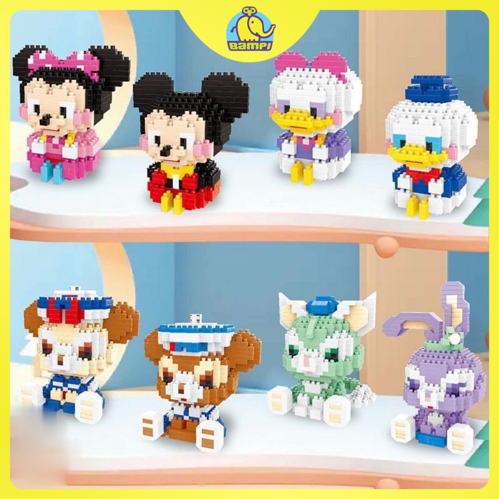 Bộ xếp hình nhân vật hoạt hình cho bé Disney ModelBuilding mô hình lắp ráp con vật độc đáo sinh động