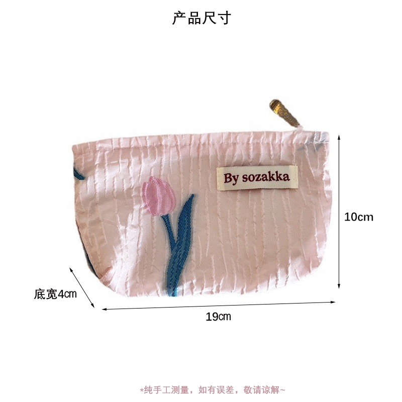 Túi Đựng Điện Thoại/Mỹ Phẩm/Tiền Xu mini Thêu Họa Tiết Hoa Xinh Xắn Thời Trang Cho Nữ
