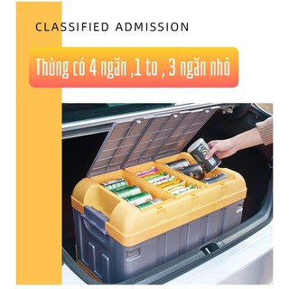 Thùng đựng đồ gấp gọn đa năng 45 lít có 2 ngăn riêng biệt có thể tháo rời một cách rễ ràng giao mầu ngẫu nhiên
