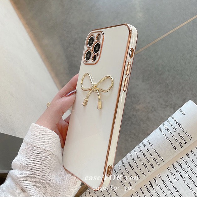 Ốp Điện Thoại Cạnh Vuông Mềm Viền Thẳng Hình Nơ 3D Cho Samsung Galaxy A22 A32 A52 A72 A82 M32 A51 A71 A12 A13 A50 A50S A30S M51 F62 A23 A53 S21 S22 S20 S10 Plus Note 20 Ultra S21 FE