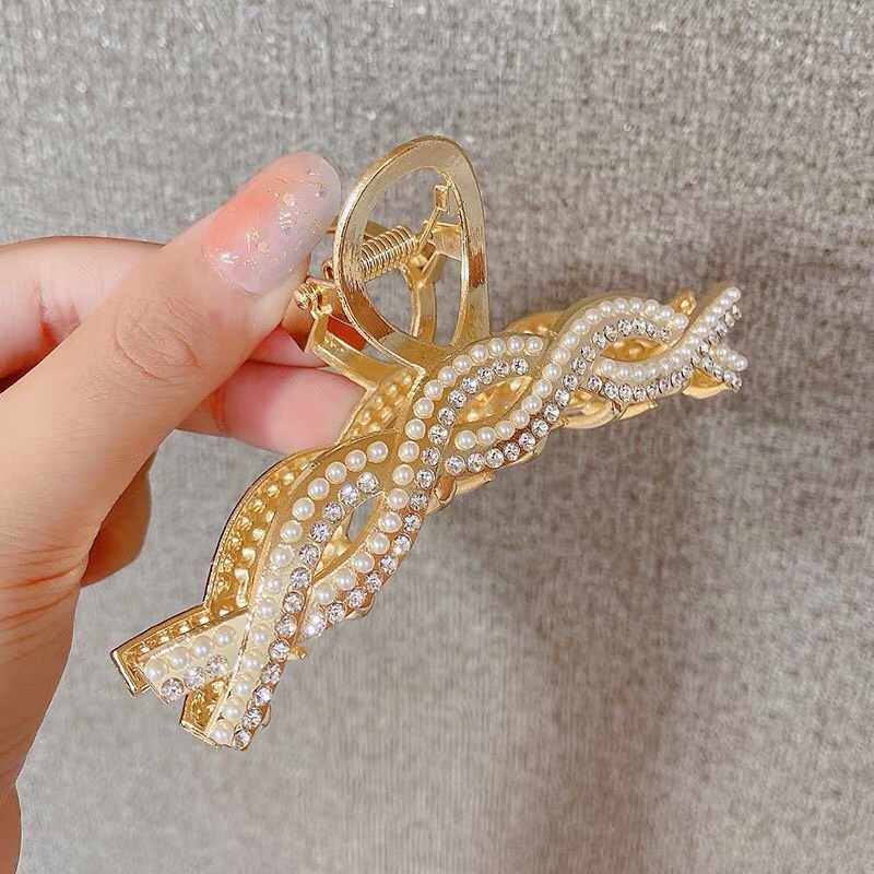 Kẹp tóc Hàn Quốc đính đá Cặp tóc càng cua kẹp tóc kim loại hottrend thời trang cho nữ xinh sang chảnh Aikimo KXN