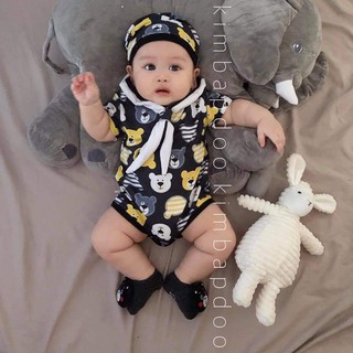 Bộ Bodysuit Hải Quân Rơi Đầu Gấu Cho Bé - Mihababy - BDSTNHAIQUAN_ROIDAUGAU