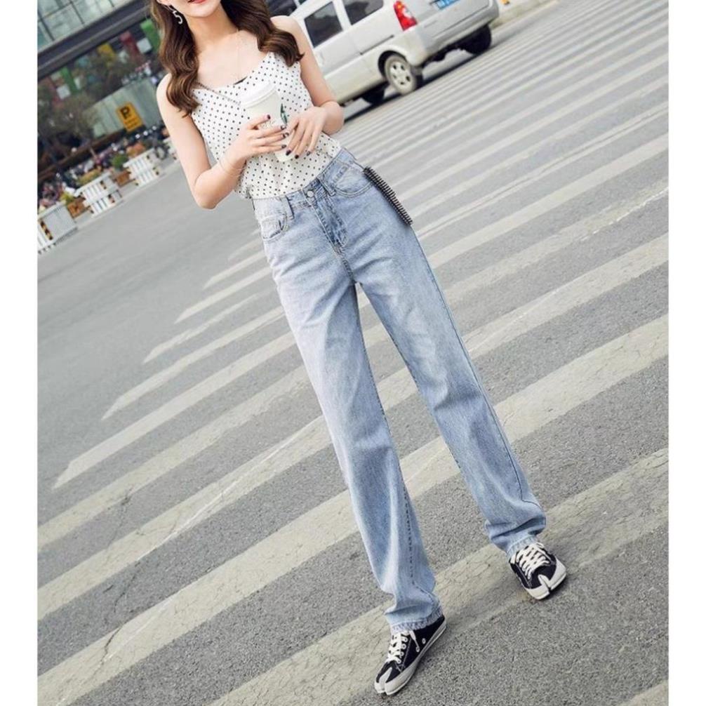 Quần jean bò ống rộng quần jean bò ống suông jeans nữ cạp cao hot nhất 2022 SKShop22 | BigBuy360 - bigbuy360.vn