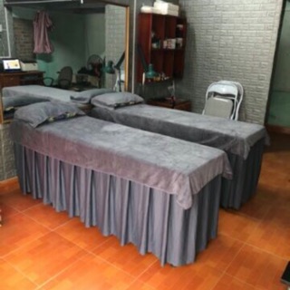 Ga (Grap) trải giường, phủ giường spa màu ghi xám