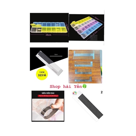 Thước Làm Tranh~Bộ Dụng Cụ Làm Tranh~Bộ Khay Đựng Đá-Keo Xịt NANO Tranh Đá