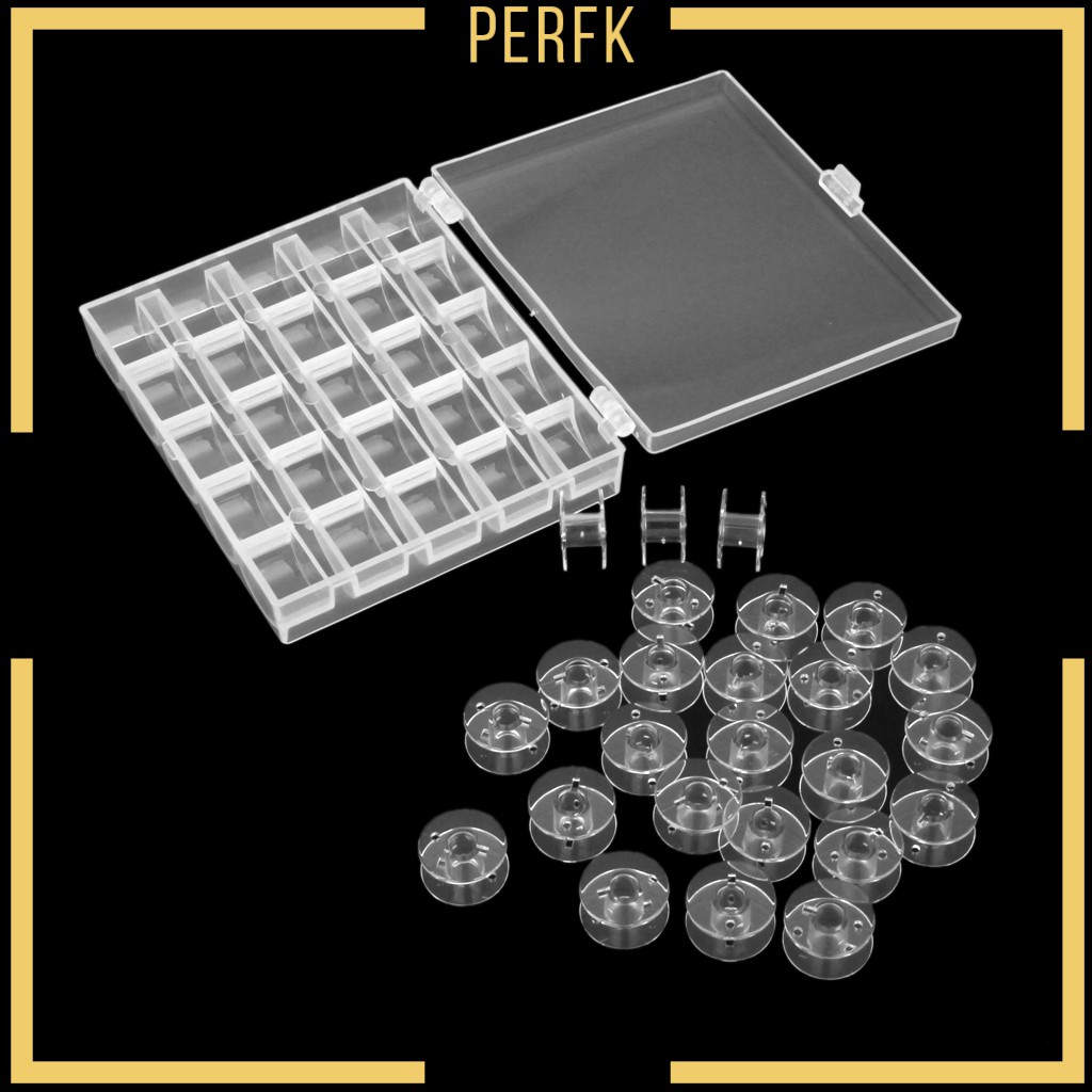 Hộp 25 Cuộn Chỉ Nhựa Trong Suốt Cho Máy May Brother, Janome