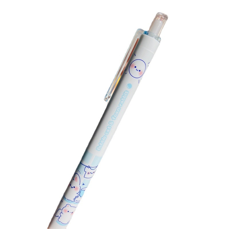 Set 6 Bút Bi Mực Gel Màu Đen/Xanh Dương Phong Cách Hàn Quốc Chất Lượng Cao