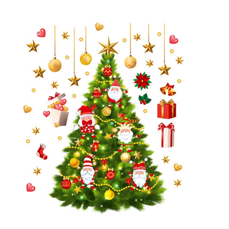 Miếng dán tường trang trí hình cây thông Noel