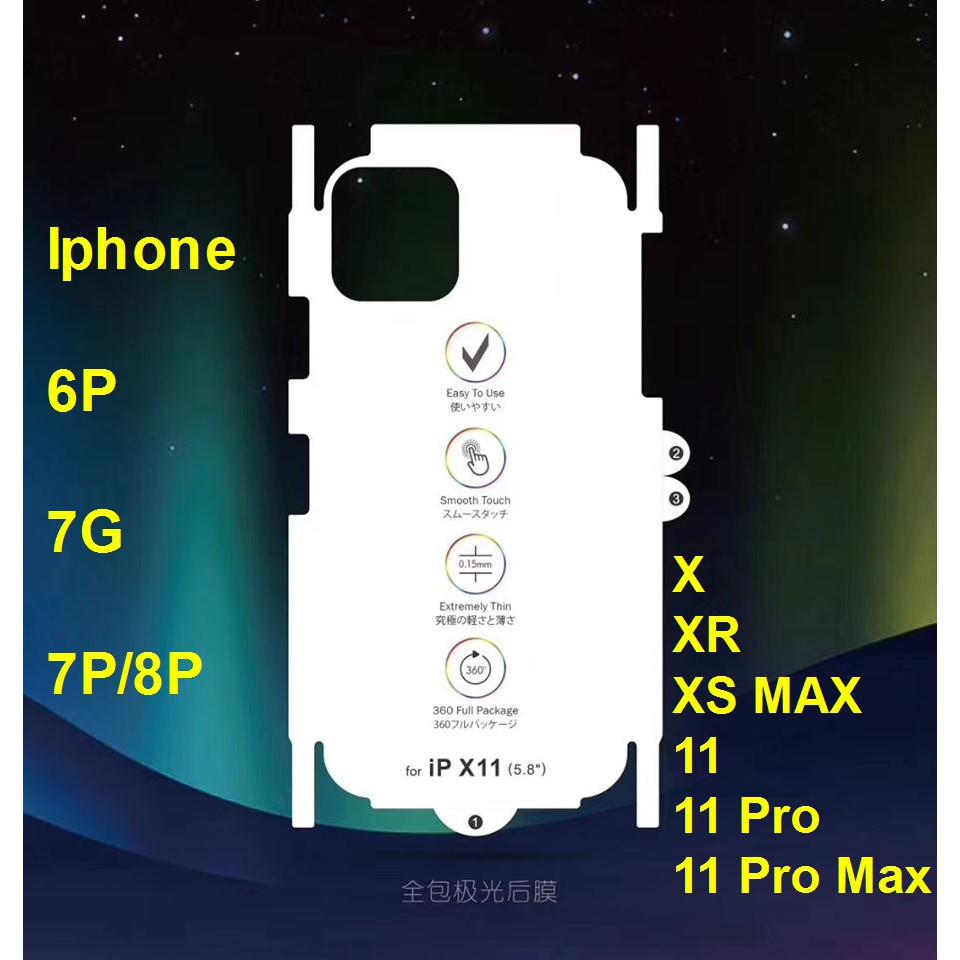 Dán lưng Film PPF Iphone 6P / 6SP / 7 / 8 / 7Plus / 8Plus / X / XS / Xs Max / 11 / 11 Pro / 11 Pro Max/ 12Pro/ 13pro max