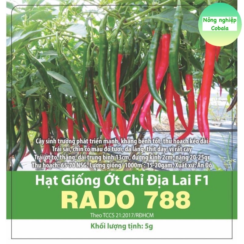 Hạt Giống Ớt Chỉ Địa Sai Trái 0.2gr