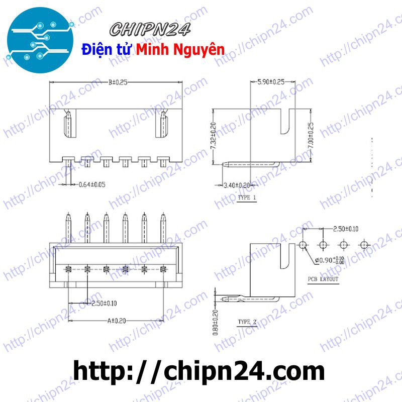 [10 CÁI] Header XH2.54 Đực Cong (2P/3P/4P/5P/6P/7P/8P/9P/10P/11P/12P) - [Chọn Loại]