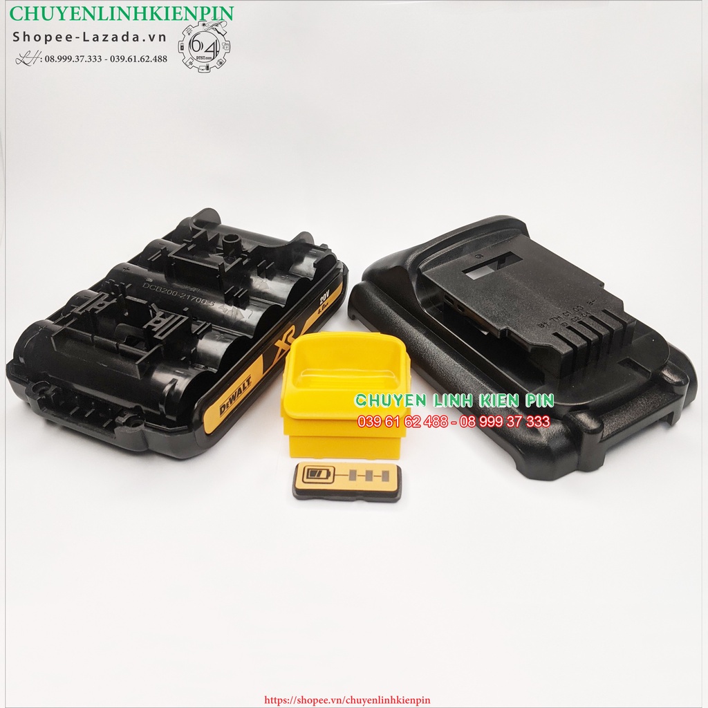 (DCB204-1P) Vỏ mạch Dewalt 18V 4Ah đóng 5cell 21700, mạch màu xanh nhận sạc zin( BL64_303 )