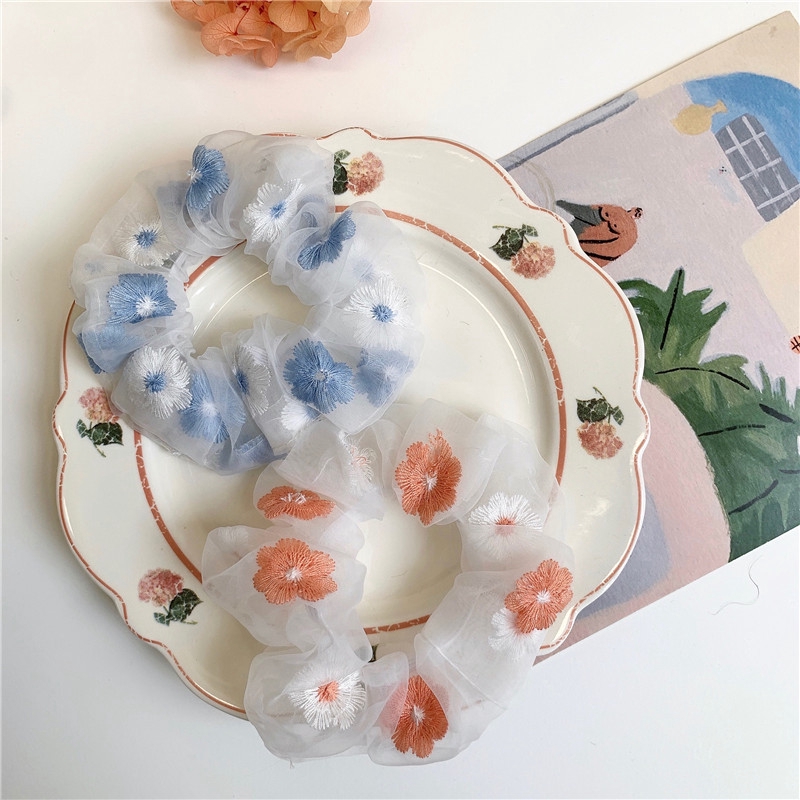 Dây Buộc Tóc Trang Trí Hoa Vải Xinh Xắn Cho Nữ Giới