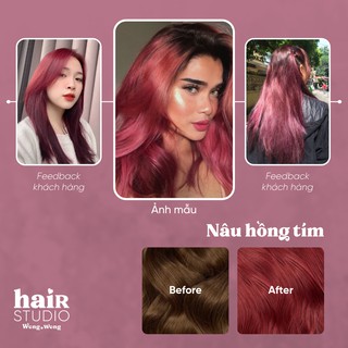 (KHÔNG TẨY - MÀU PINK LAVENDER BROWN/NÂU HỒNG TÍM/NÂU HỒNG ĐẤT) Sản phẩm tự nhuộm tóc tại nhà