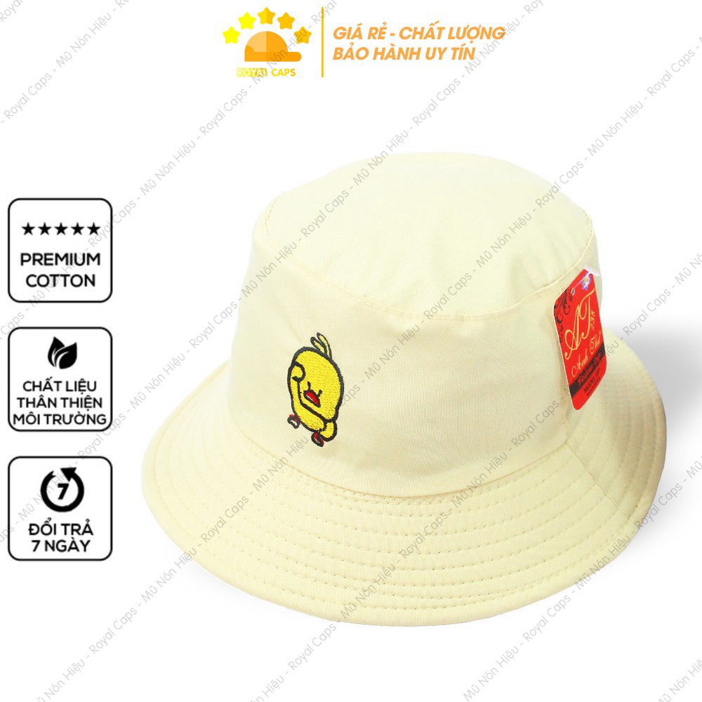 Mũ Bucket Nón Bucket Tai Bèo Nam Nữ 2 Mặt Vịt Vàng Vải Kaki Unisex - Royal Caps