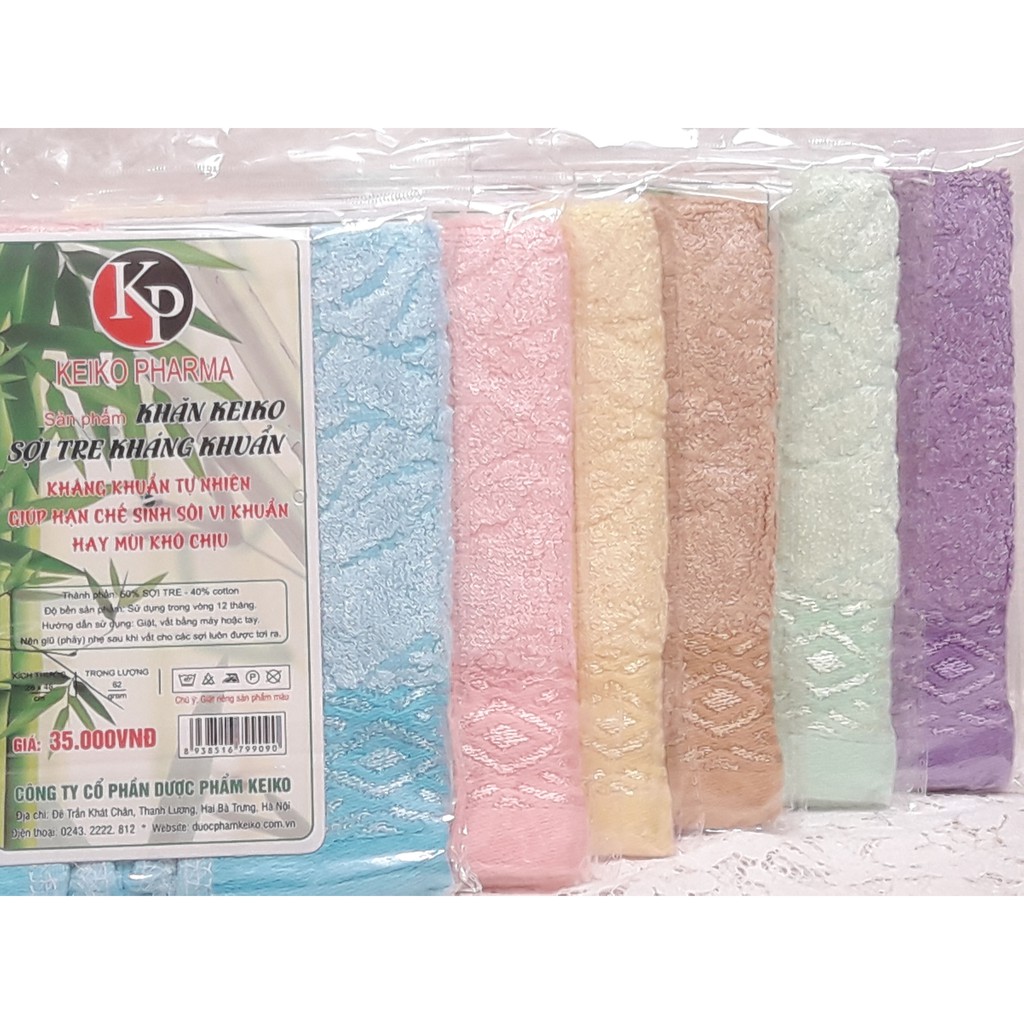 Khăn mặt sợi tre kháng khuẩn Keiko pharma