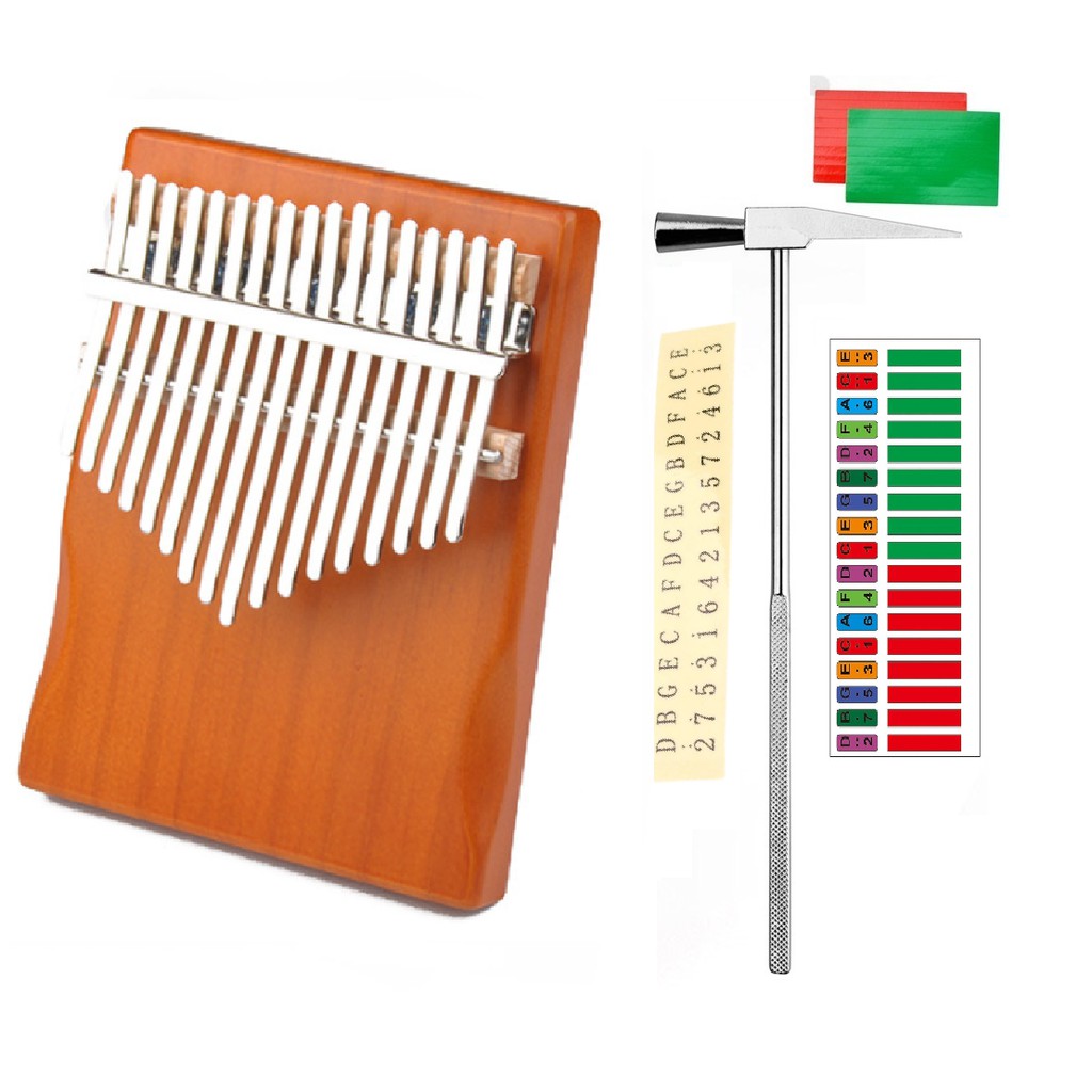 Đàn kalimba 17 phím gỗ nguyên khối tặng stick màu CÓ SẴN- giao TP.HCM 2H KP006