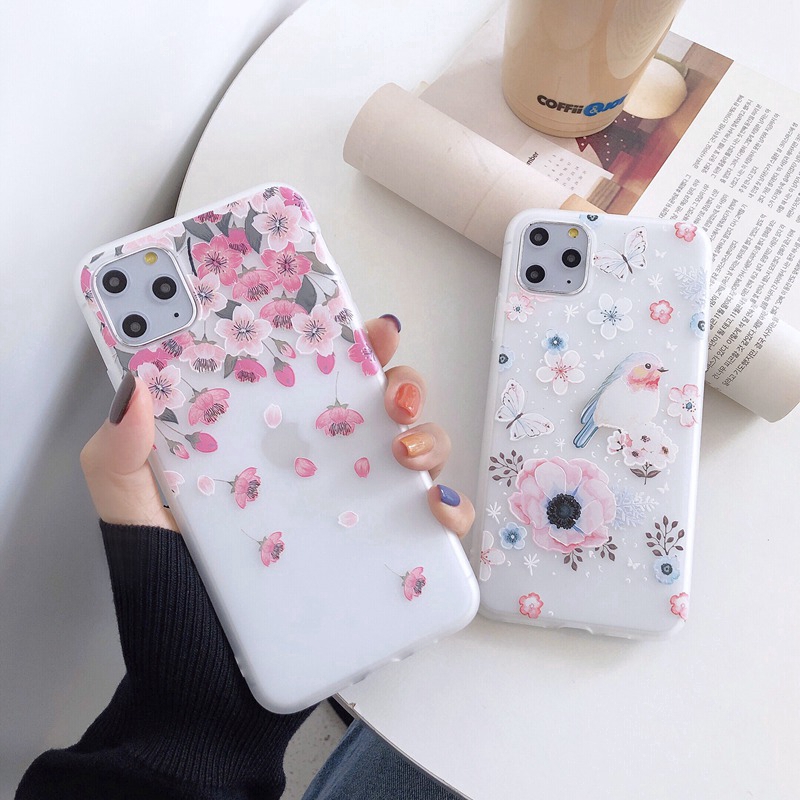 Soft Flower Phone Case For Samsung Galaxy A9 2018 S9 S8 Plus Soft Case Silicone Rose Simple Floral Flower Cover | BigBuy360 - bigbuy360.vn