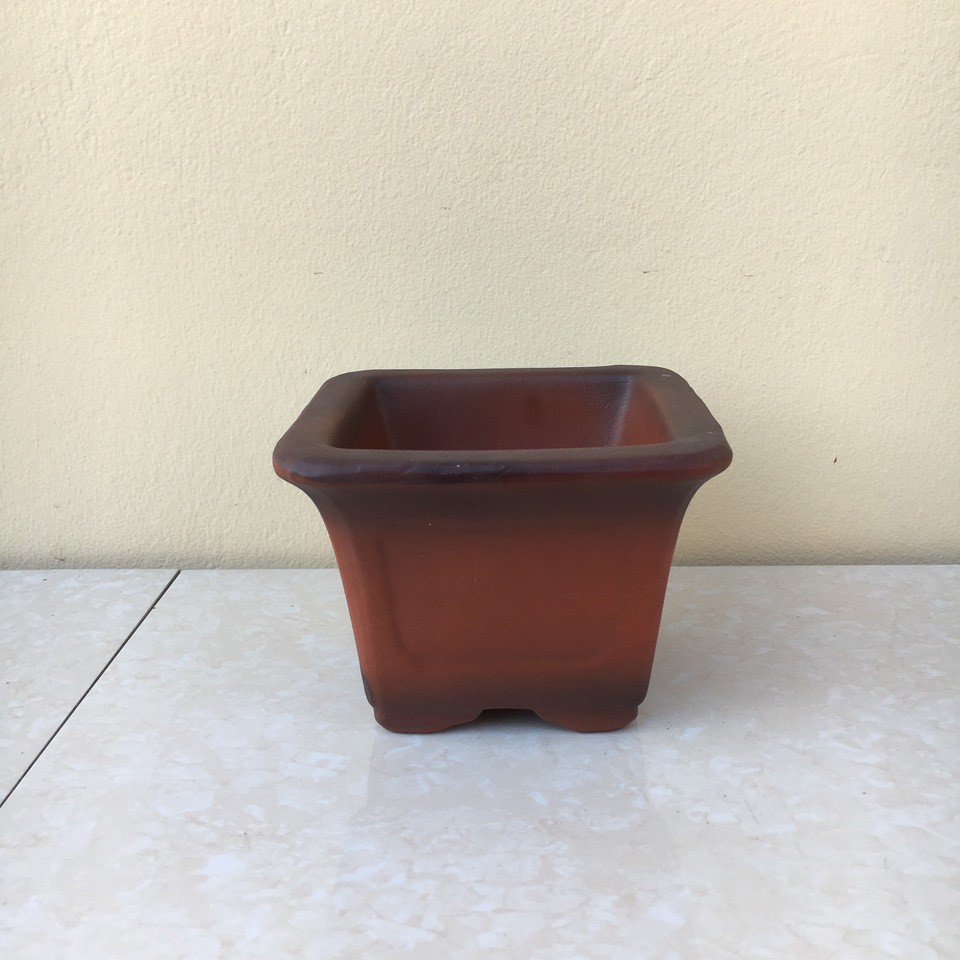 Chậu bonsai Vuông mini đất nung gốm Bát tràng 1 size BM-46