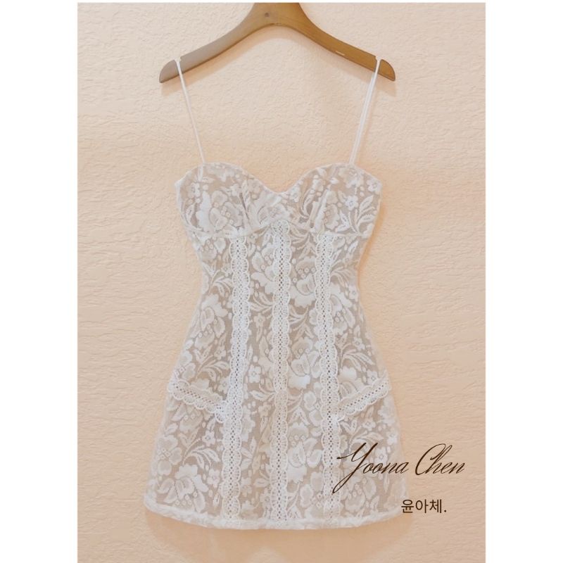 Đầm ren nổi 2 dây sang chảnh kèm hình thật, đầm váy Yoona Chen dự tiệc đẹp giá rẻ