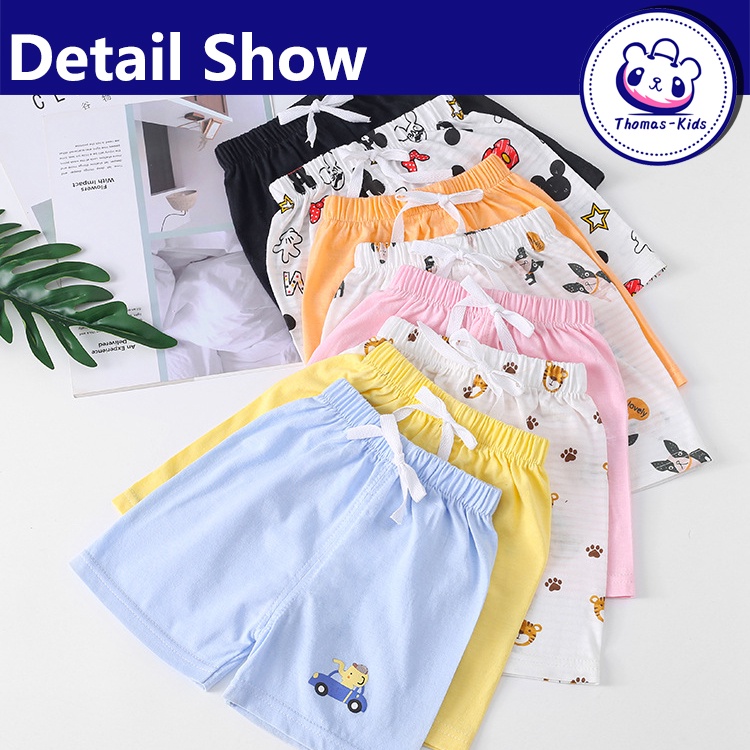 Quần Short Thể Thao Cotton Mỏng Thoải Mái Nhiều Màu Sắc Cho Bé 2-7 Tuổi