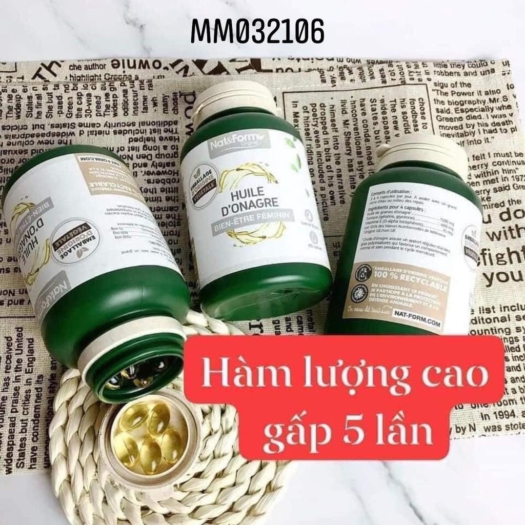 Viên uống tinh dầu hoa anh thảo [Pháp] Tinh dầu hoa anh thảo hữu cơ NAT &amp; FORM