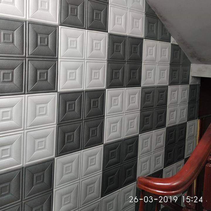 Xốp dán tường 3d giả da cao cấp , cách nhiệt, cách âm, siêu bền giá rẻ nhất