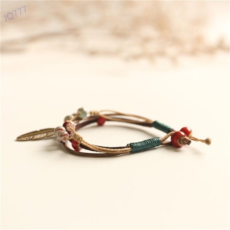 Vòng Tay Phối Hạt Gốm Sứ Phong Cách Vintage Thời Trang