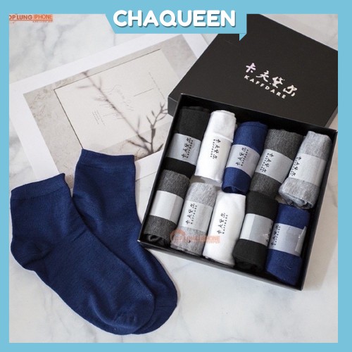 Hộp 10 Đôi Tất Nam Nano Kháng Khuẩn, Chống Hôi Chân Xuất Nhật Xịn - Chaqueen