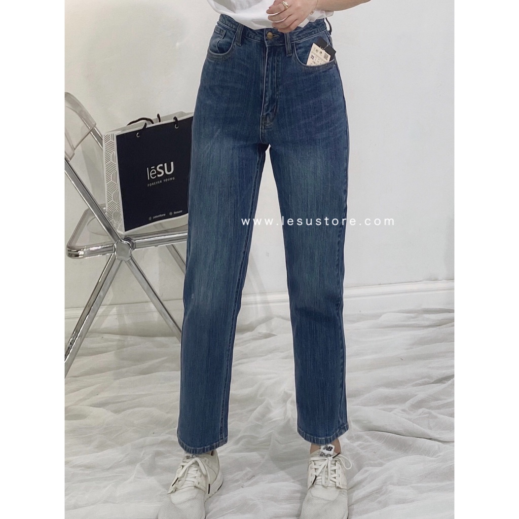 ẢNH TỰ CHỤP Quần Jeans Ống Đứng trơn dài 88cm
