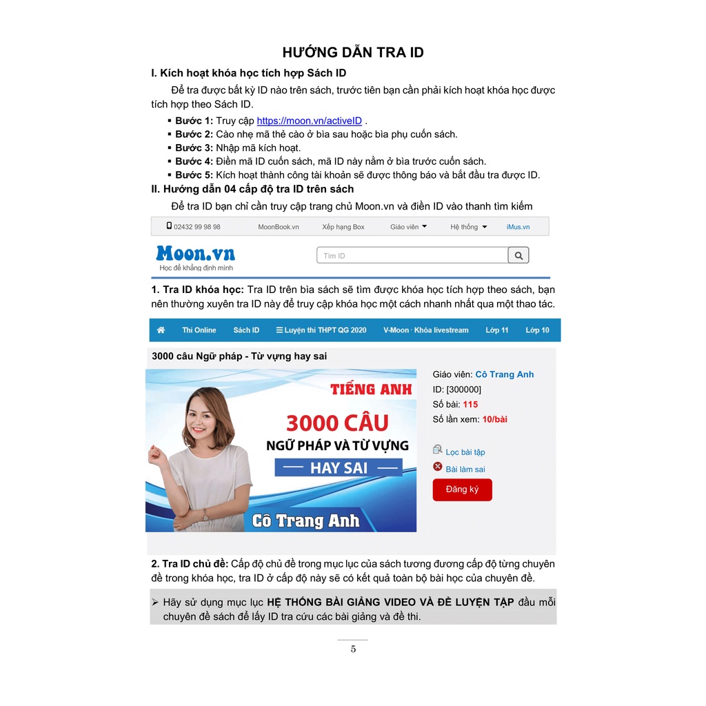 Sách - 3000 Câu Ngữ Pháp Và Từ Vựng Hay Sai (Cô Trang Anh)