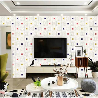 Xốp Dán Tường 3d da hoa văn tem(dày 5mm, khổ to 70*70 cm) Chất Liệu PE  Dùng Cho Trang Trí Nhà Cửa