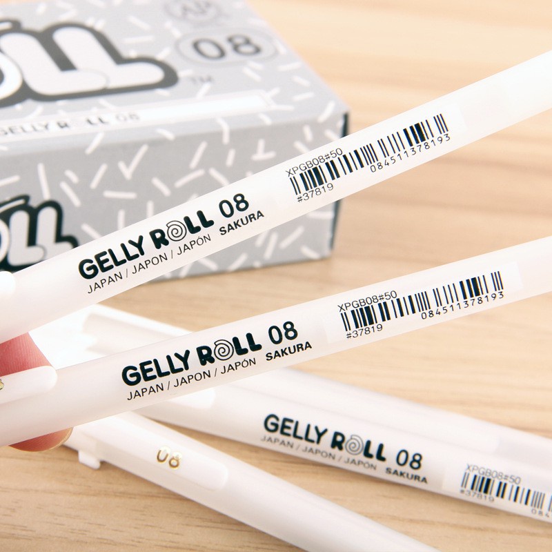 Bút trắng, Gelly Roll Sakura bút mực gel nhũ trắng Nhật Bản