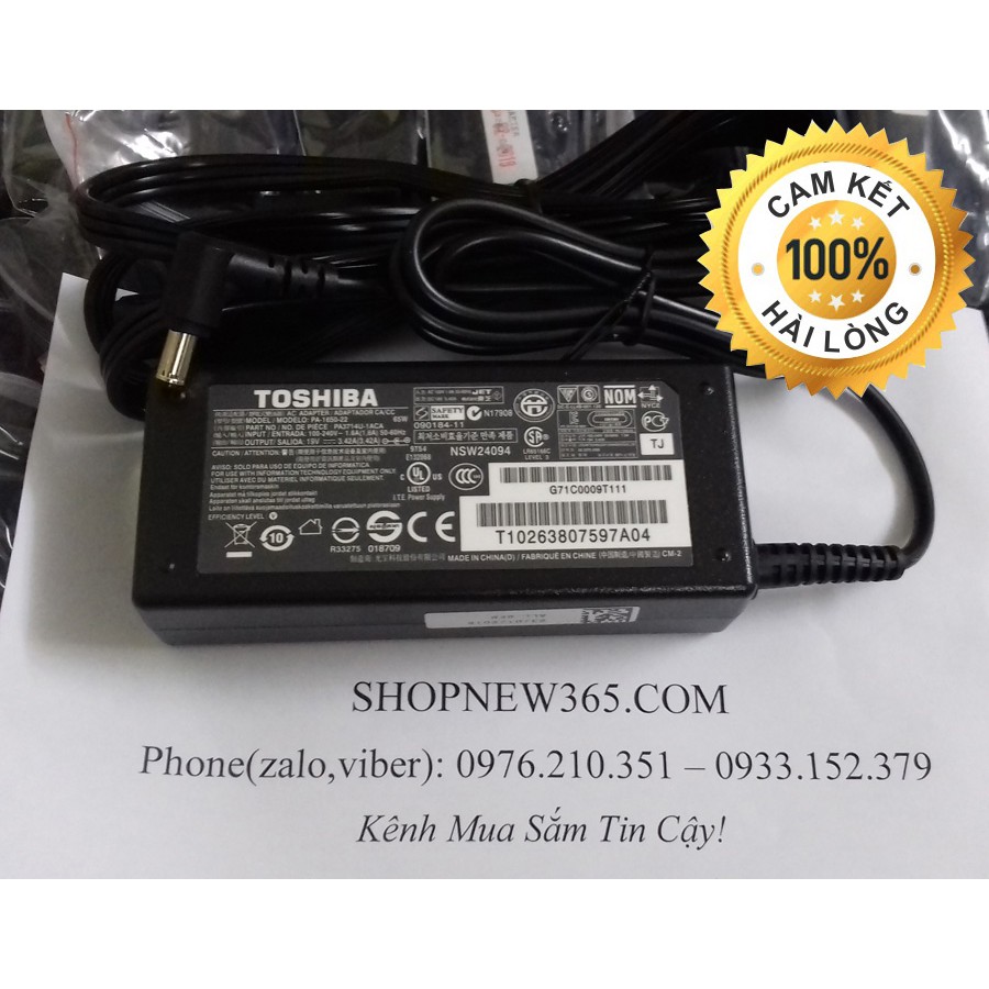 Sạc Laptop Toshiba 19v-3.42a CHÍNH HÃNG